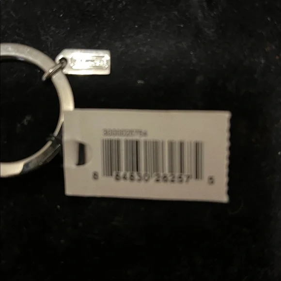 Coach Multi Legacy Stripe Heart Keychain Key Ring Fob MINT NWT and Pouch - Picture 4 of 5